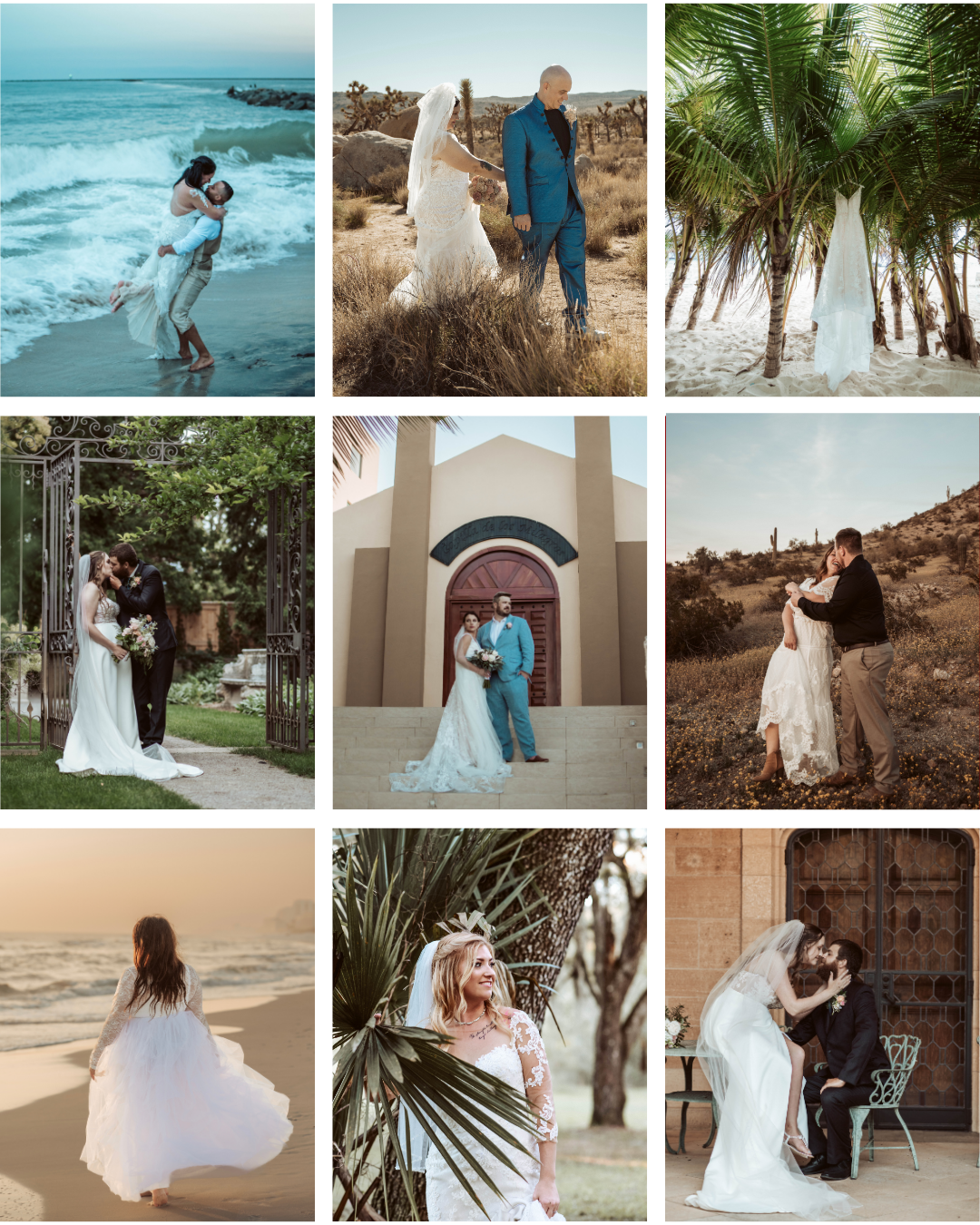 A collage of Rachel Sue's destination elopement photography